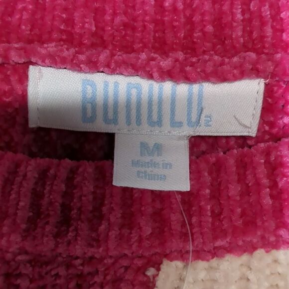 Bunulu Women's Colorblock Soft Chenille Slouchy Sweater Size Medium NWT - Picture 2 of 6